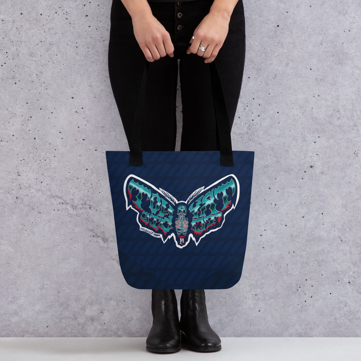 Try Not to Die Moth Tote bag