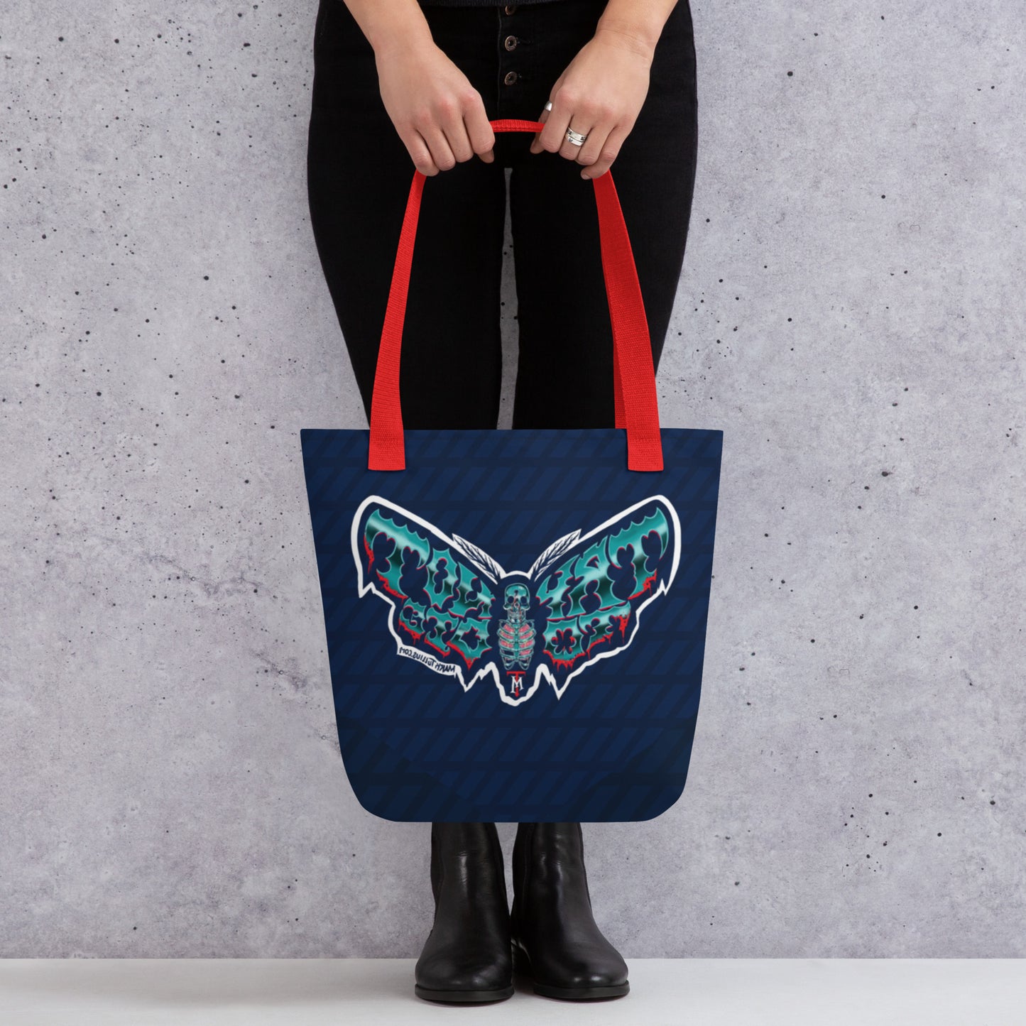 Try Not to Die Moth Tote bag