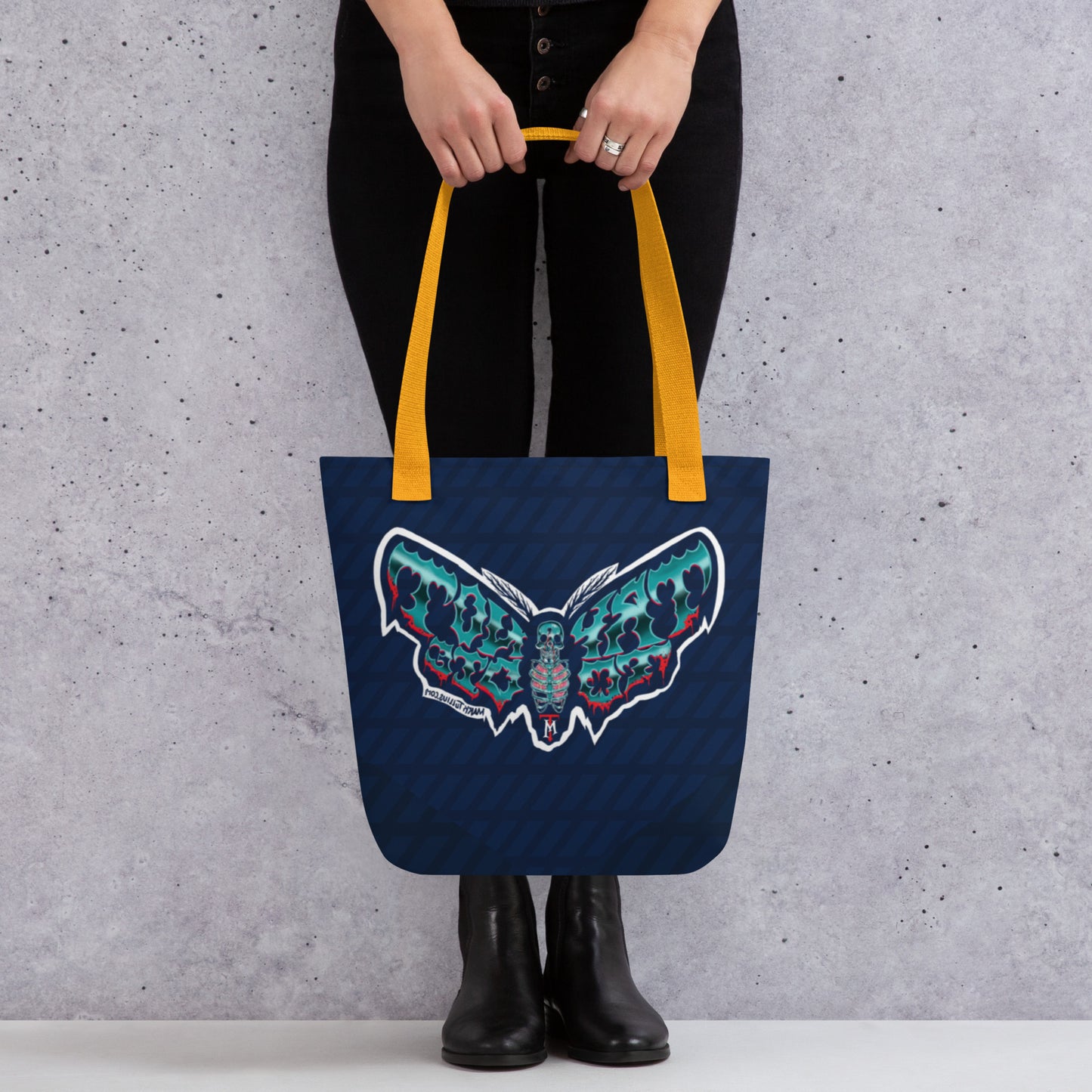 Try Not to Die Moth Tote bag