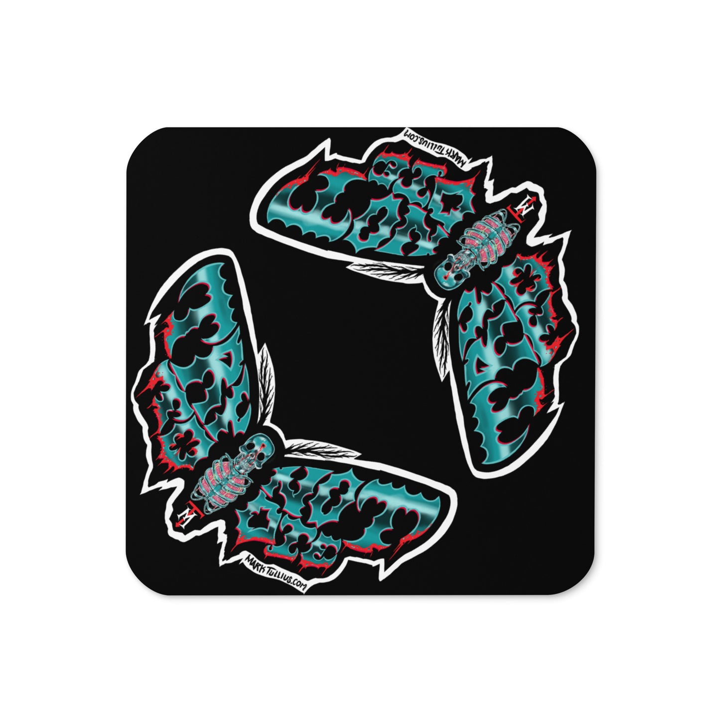 Try Not to Die Moth Cork-back coaster