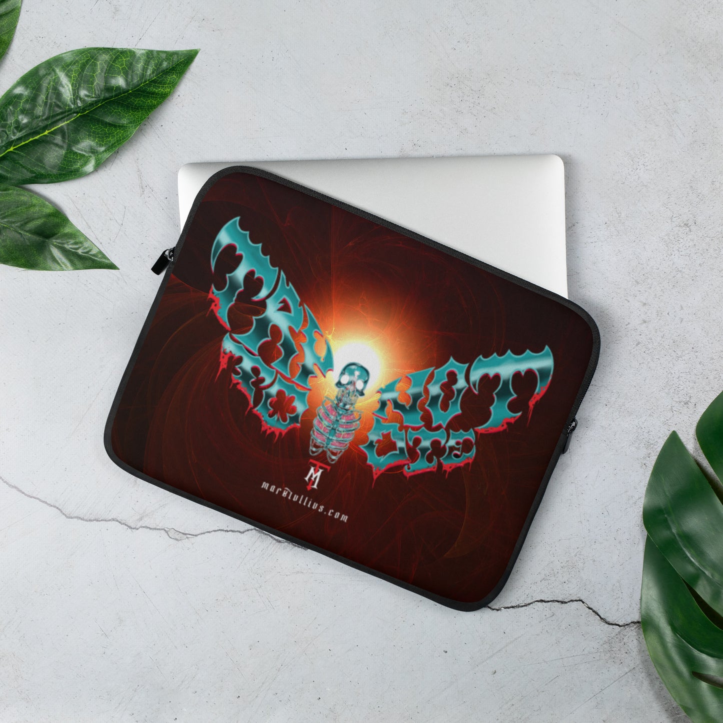 Try Not to Die Moth Sun Laptop Sleeve