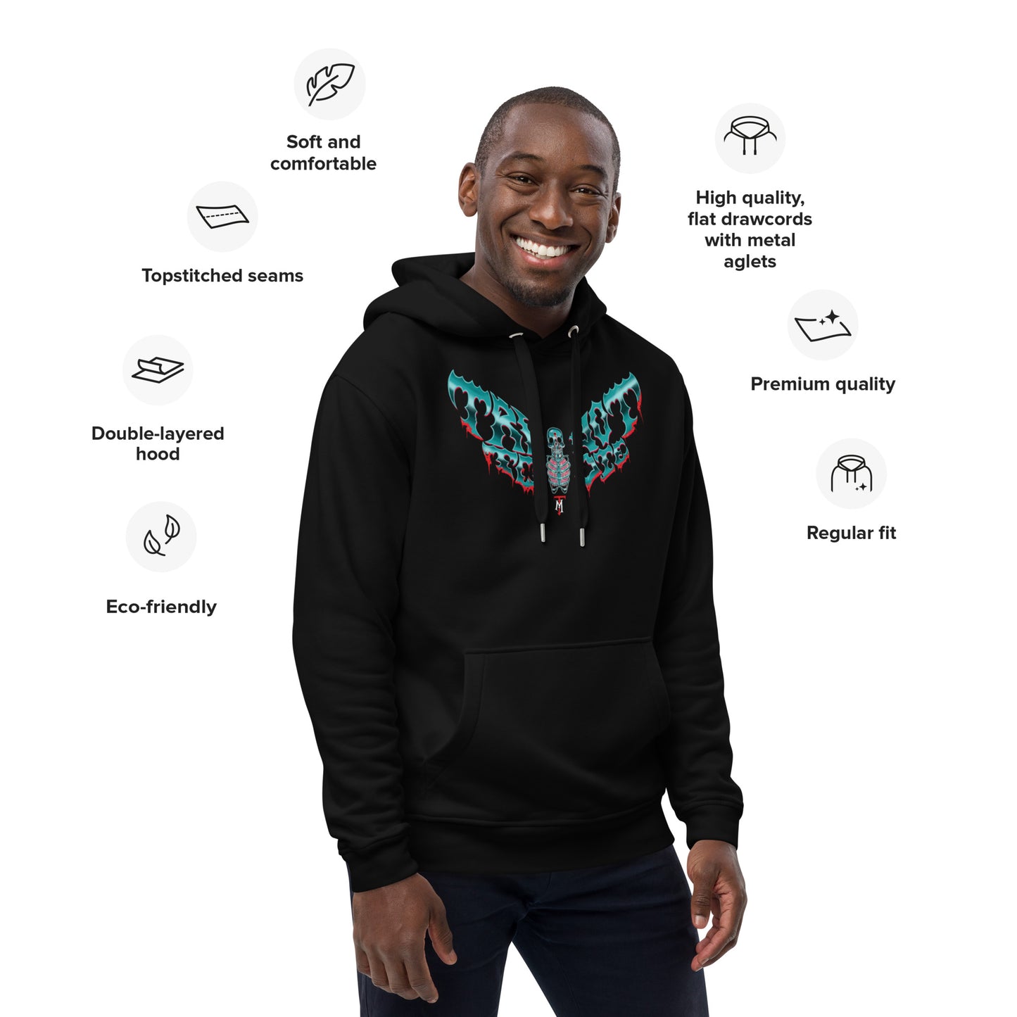 Try Not to Die Premium eco hoodie black