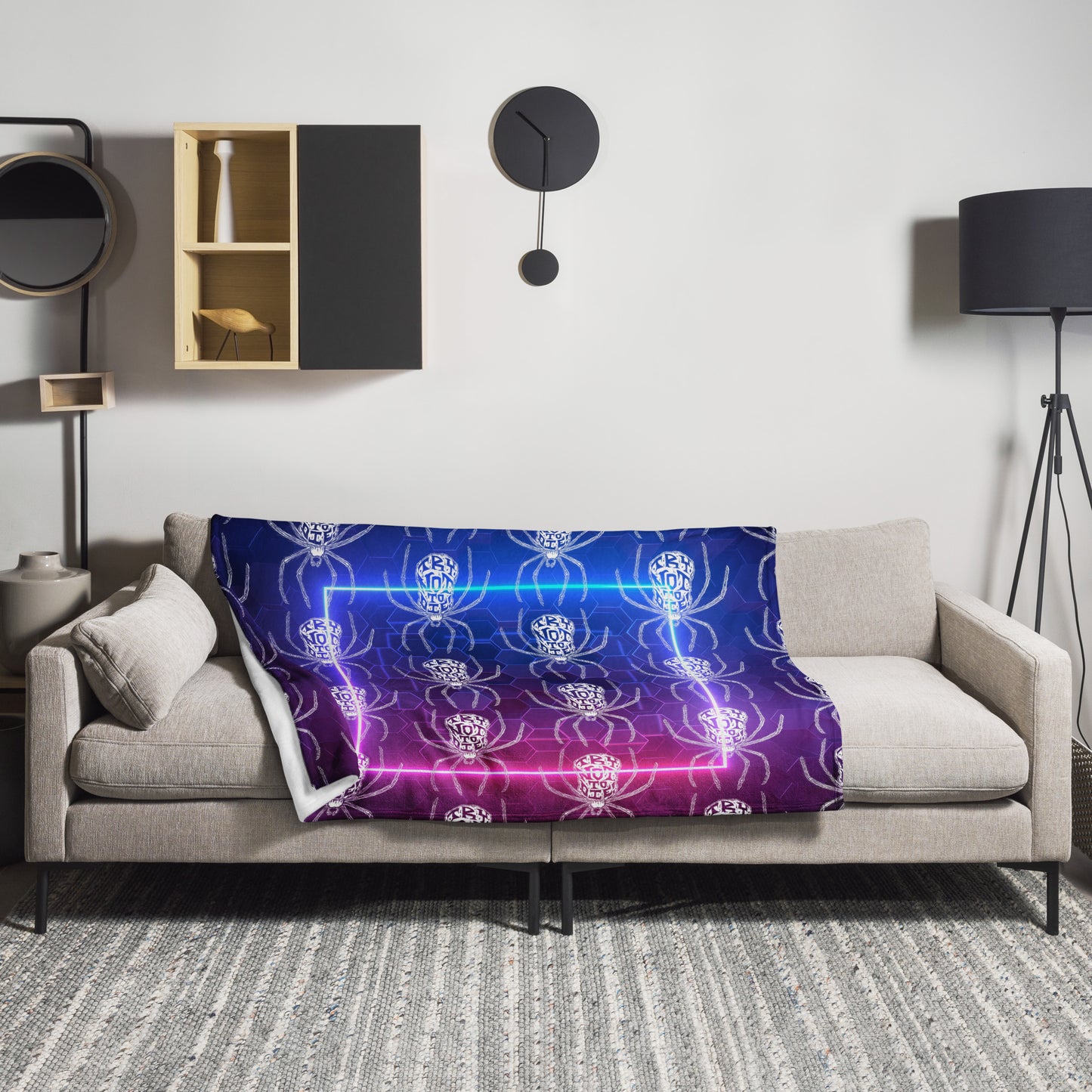 Try Not to Die Purple Spider Throw Blanket