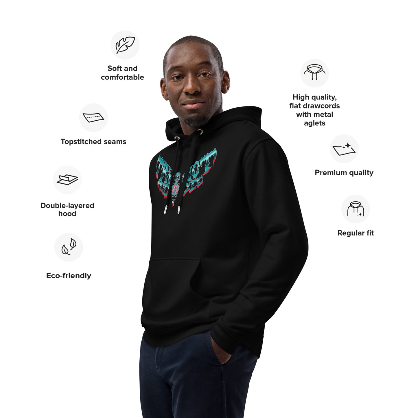 Try Not to Die Premium eco hoodie black