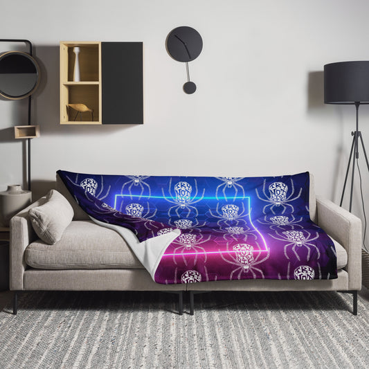 Try Not to Die Purple Spider Throw Blanket